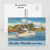 Florida, Ft. Lauderdale, New River Briefkaart (Voorkant / Achterkant)