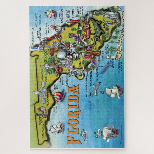 Florida Fun Map Legpuzzel (Verticaal)