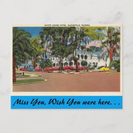 Florida, Gainesville, White House Hotel Briefkaart (Voorkant)