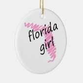 Florida Girl met Scribble Florida Map Keramisch Ornament (Rechts)