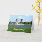 Florida Golf Course Carte d'anniversaire personnal (Fleur jaune)