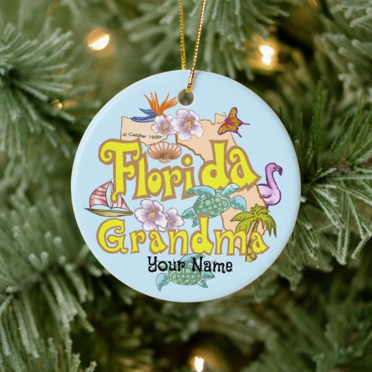 Florida Grandma Keramisch Ornament (Boom)