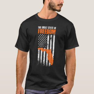 Florida Great State Freedom American Flag T-shirt