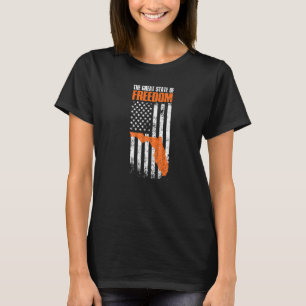 Florida Great State of Freedom American Flag Premi T-shirt