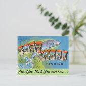 Florida, groeten van Fort Myers Briefkaart (Staand voorkant)