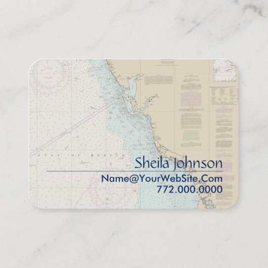 Florida Gulf Coast Punta Gorda Nautische kaart Visitekaartje (Achterkant)