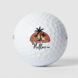 Florida Hallo op Sunset Background Golfballen