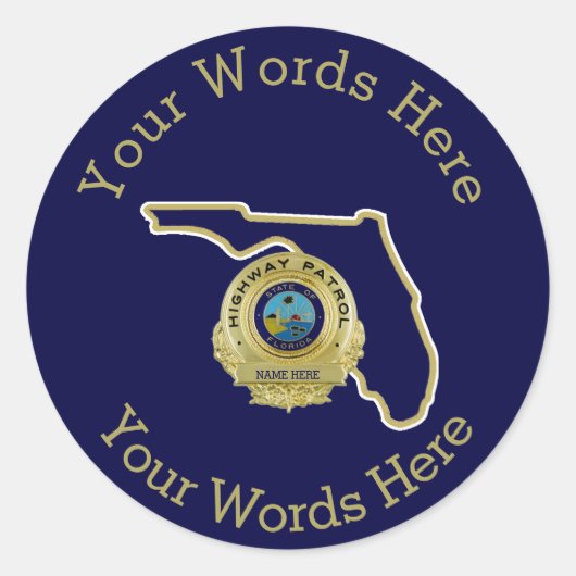 Florida Highway Patrol Custom Ronde Sticker (Voorkant)