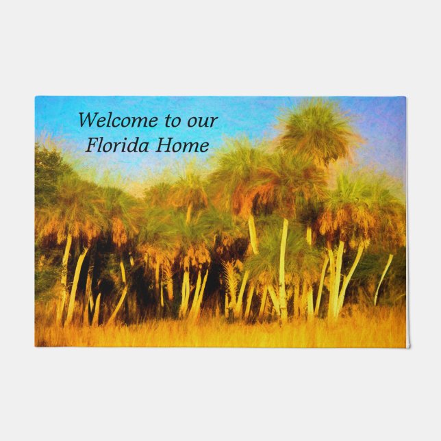 Florida Home Doormat met Palm Trees Deurmat (Voorkant)