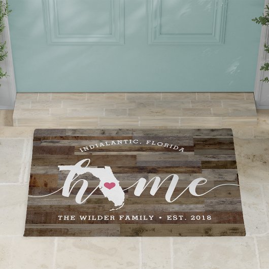 Florida Home State Personalized Wood Kijk uit Deurmat