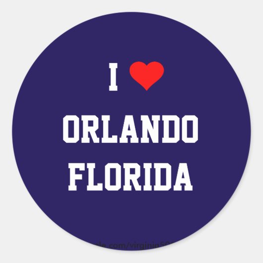 FLORIDA: Ik hou van Orlando, Florida Ronde Sticker (Voorkant)