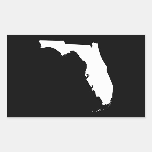 Florida in White en Black Rechthoekige Sticker (Voorkant)