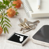 Florida in White en Black Sleutelhanger (Zijkant)