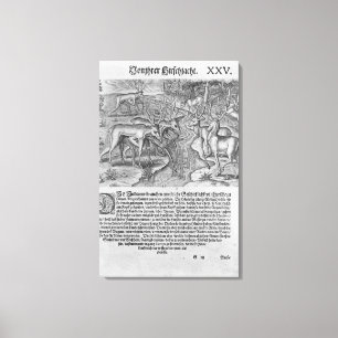 Florida Indiërs jagen op herten Canvas Afdruk