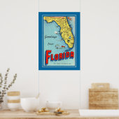  Florida Kaart 20x28 Poster (Keuken)