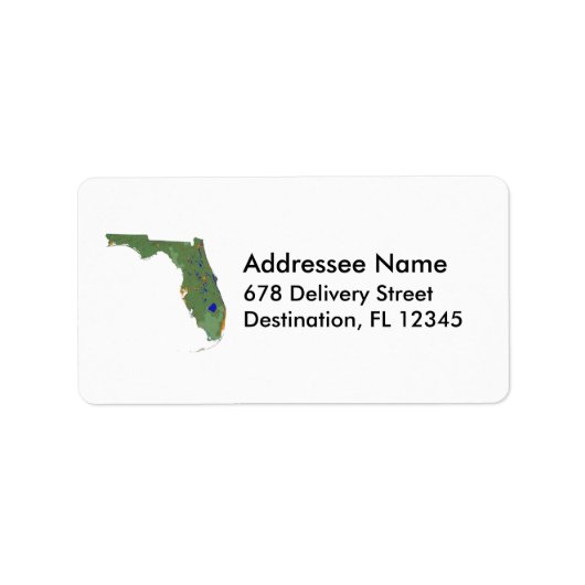 Florida Kaart Adreslabel Etiket (Voorkant)