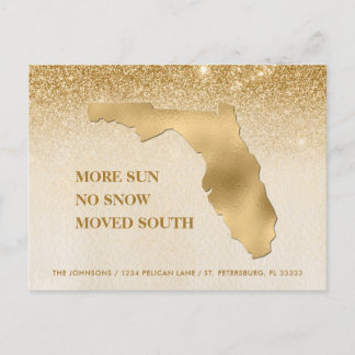 Florida Kaart Gold Glitter Ombre Nieuw huis
