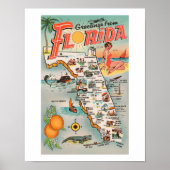  Florida-kaart Poster (Voorkant)