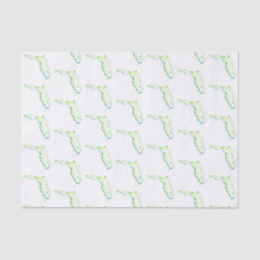 Florida Kaart Waterverf Pattern Beach Tissuepapier (Voorkant)