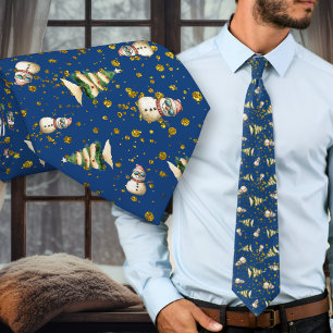 Florida Kerstmis Marineblauw Patroon stropdas