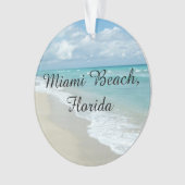 Florida Kerstmis  Miami Beach Ocean Ornament (voorkant)