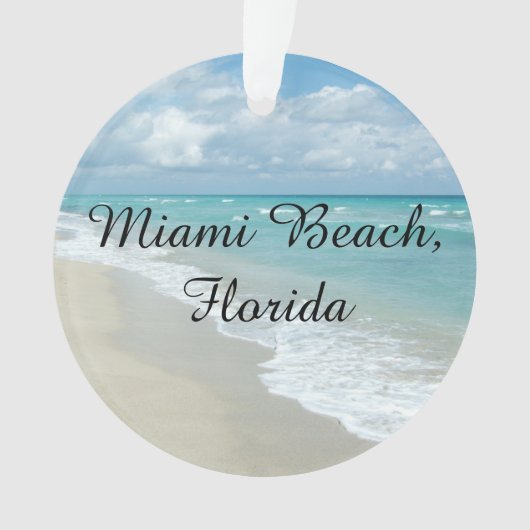 Florida Kerstmis  Miami Beach Ocean Ornament (voorkant)