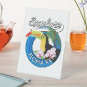 Florida key retro logo patch reclamebord met voetstuk (Insitu)