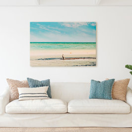 Florida Keys Bahia Honda Pelican Beach Scene Canvas Afdruk