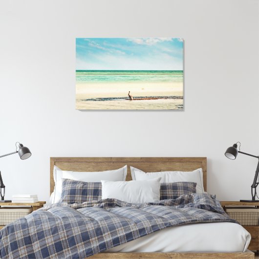 Florida Keys Bahia Honda Pelican Beach Scene Canvas Afdruk (Insitu (Slaapkamer))