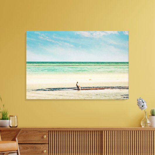 Florida Keys Bahia Honda Pelican Beach Scene Canvas Afdruk (Insitu (Woonkamer))