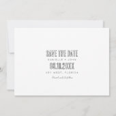 Florida Keys Beach Wedding Save the Date Aankondiging (Achterkant)