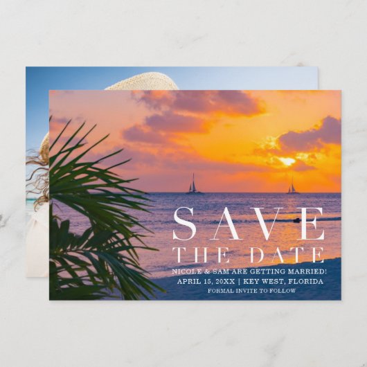 Florida Keys Destination Wedding Save the Date (Voorkant / Achterkant)