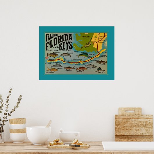 Florida Keys Fish Poster (Keuken)