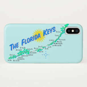 Florida Keys-kaartretro iPhone X Hoesje
