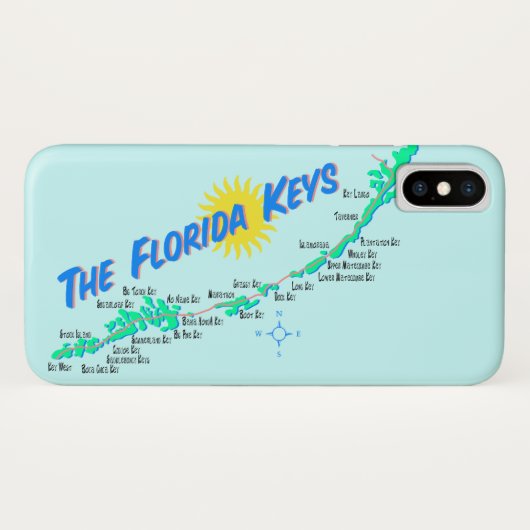 Florida Keys-kaartretro Case-Mate iPhone Case (Achterkant (horizontaal))