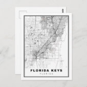 Florida Keys Map Briefkaart (Voorkant / Achterkant)