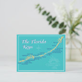Florida Keys Map Briefkaart (Staand voorkant)