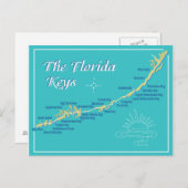 Florida Keys Map Briefkaart (Voorkant / Achterkant)