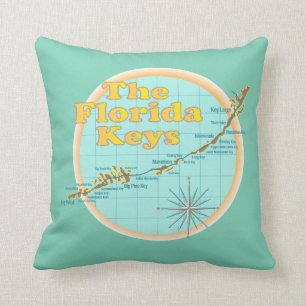 Florida Keys Map illustratie Kussen