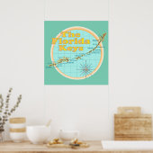 Florida Keys Map illustratie Poster (Keuken)