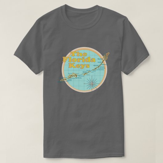 Florida Keys Map illustratie T-shirt (Design voorkant)