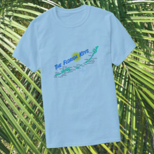 Florida Keys Map retro illustratie T-shirt