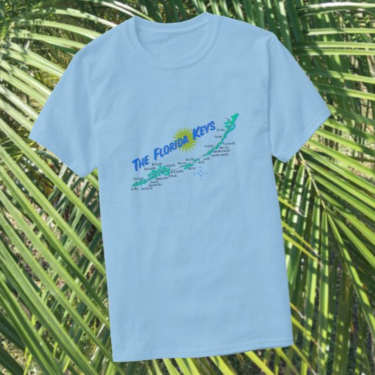 Florida Keys Map retro illustratie T-shirt