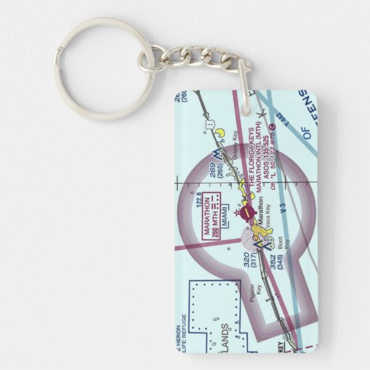 Florida Keys Marathon Airport-diagram/taxisdiagram Sleutelhanger (Voorkant)