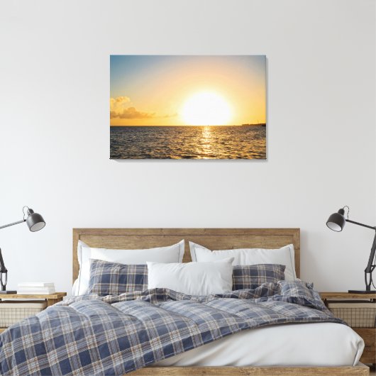 Florida Keys Ocean Sunset Golden Glow Canvas Afdruk (Insitu (Slaapkamer))