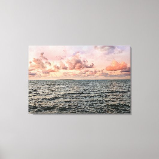 Florida Keys Pastel Ocean Sunset Scene Canvas Afdruk (Voorkant)