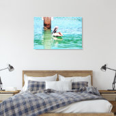 Florida Keys Pelican Ocean Dock Scene Canvas Afdruk (Insitu (Slaapkamer))