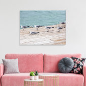 Florida Keys zeemeeuwen op Ocean Pier Canvas Afdruk (Insitu (Woonkamer))