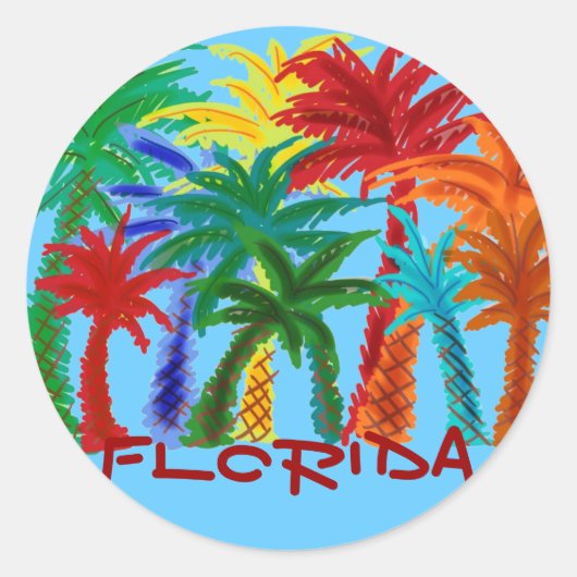 Florida kleurrijke palmboom stickers (Voorkant)