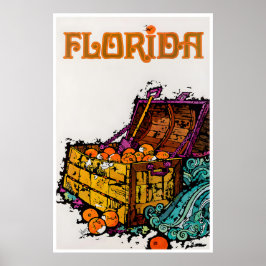 Florida Kunst Reisposter Sinaasappels Schat Print